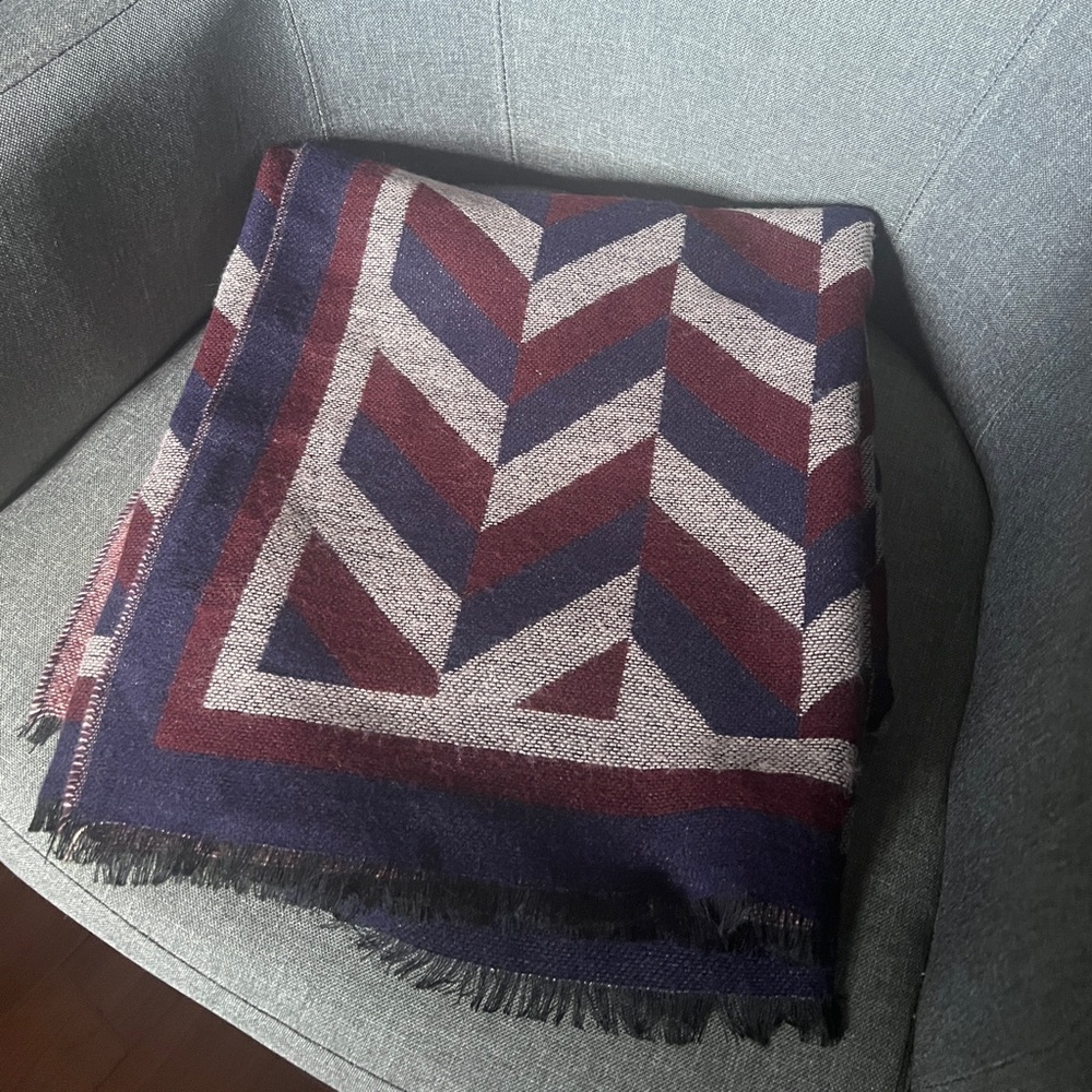 Wool blend blanket scarf